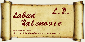 Labud Malenović vizit kartica